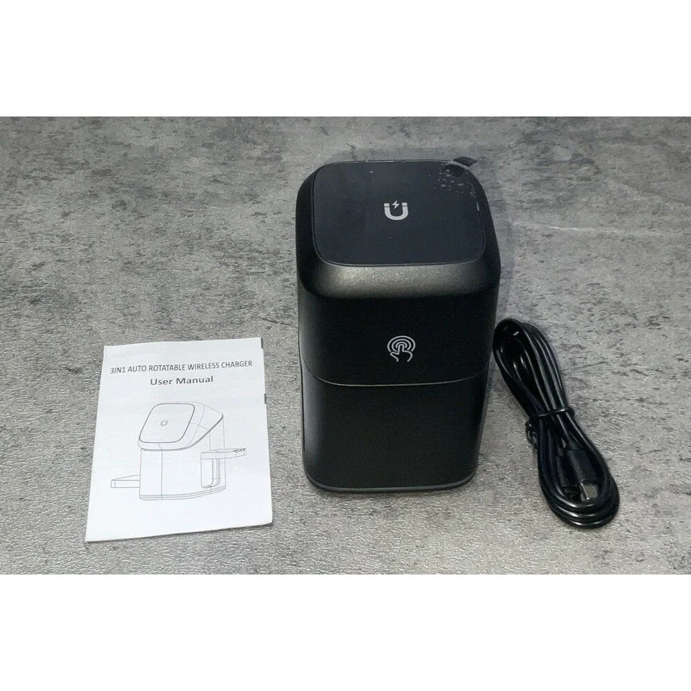 3 in 1 Auto Rotatable Wireless Charger mobile Phone,earphone,watch